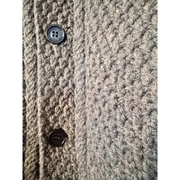 Hand Made 100% Wool fishermans cardigan sweater Art to wear M - Picture 4 of 7